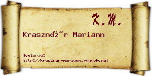 Krasznár Mariann névjegykártya