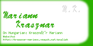 mariann krasznar business card